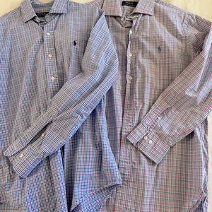 Ralph Lauren Plaid Button Ups- bundle of 2